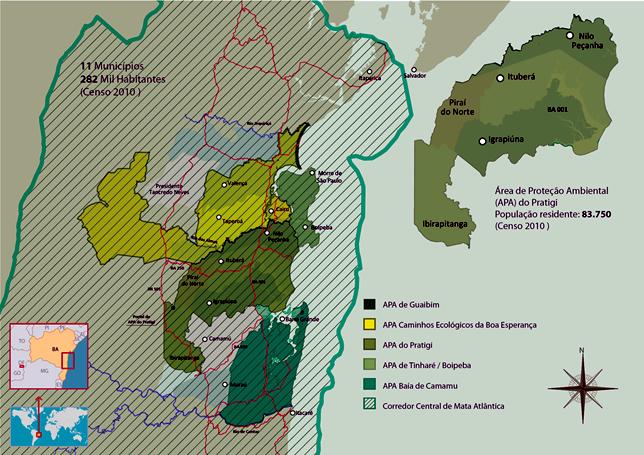 Figura 1: Mapa da localização da APA do Pratigi.